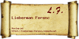 Lieberman Ferenc névjegykártya