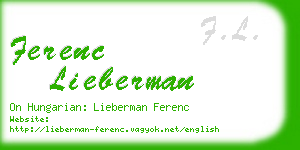 ferenc lieberman business card